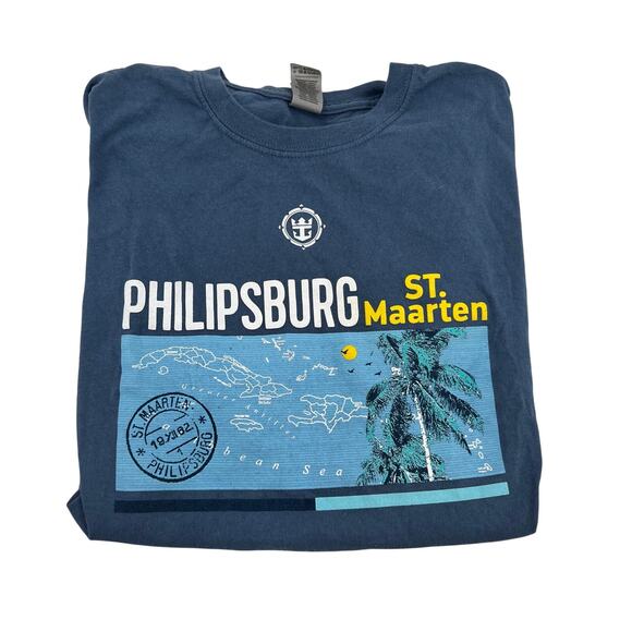 Gildan Philipsburg St. Maarten short sleeve postcard unisex t-shirt size large - Picture 1 of 6